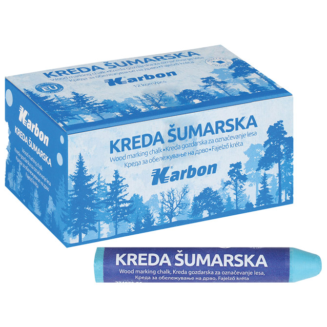 Kreda šumarska debela pk12 Karbon plava