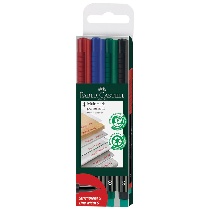 Marker permanentni 0,4mm Multimark Faber-Castell 152304/4boje