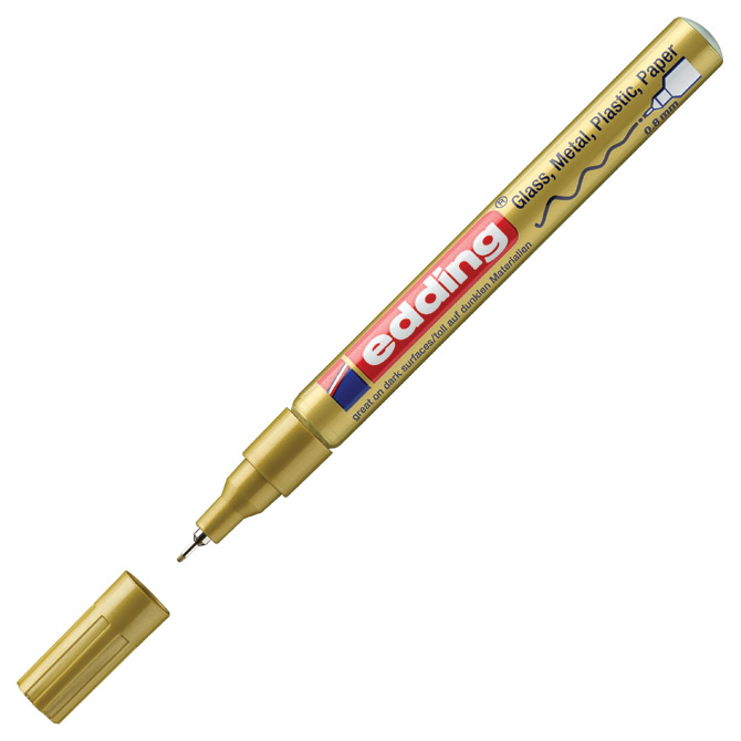 Marker permanentni lakirajući 0,8mm Edding 780 zlatni