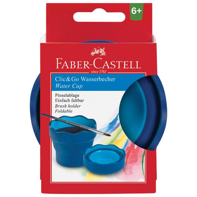 Čaša za tempere Clic&Go Faber-Castell 181510 plava blister