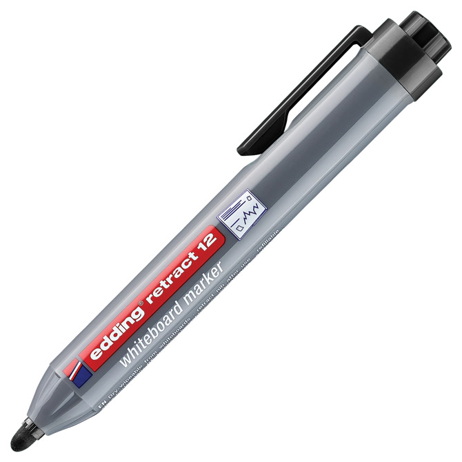 Marker za bijelu ploču 1,5-3mm Edding Retract 12 crni
