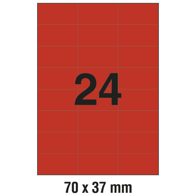 Etikete ILK  70x37mm pk100L Zweckform 3448 crvene