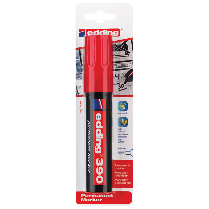 Marker permanentni 4-12mm Edding 390/1 crveni blister