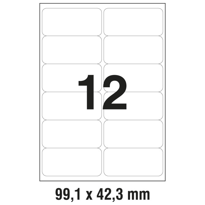 Etikete LK  99,1x42,3mm polyester pk25L Zweckform 4772-25 prozirne