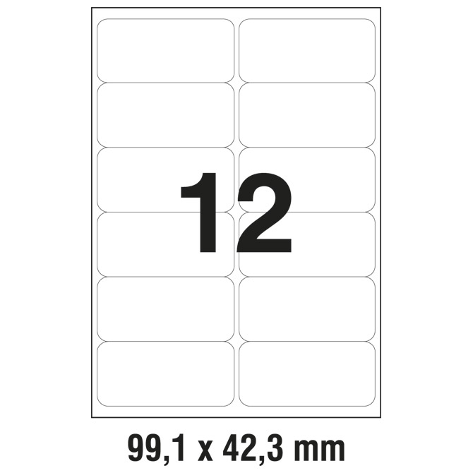 Etikete LK  99,1x42,3mm vodootporne polyester pk20L Zweckform L4776-20 bijele
