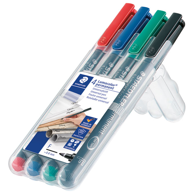 Marker permanentni 0,6mm pk4 Lumocolor Staedtler 318 WP4