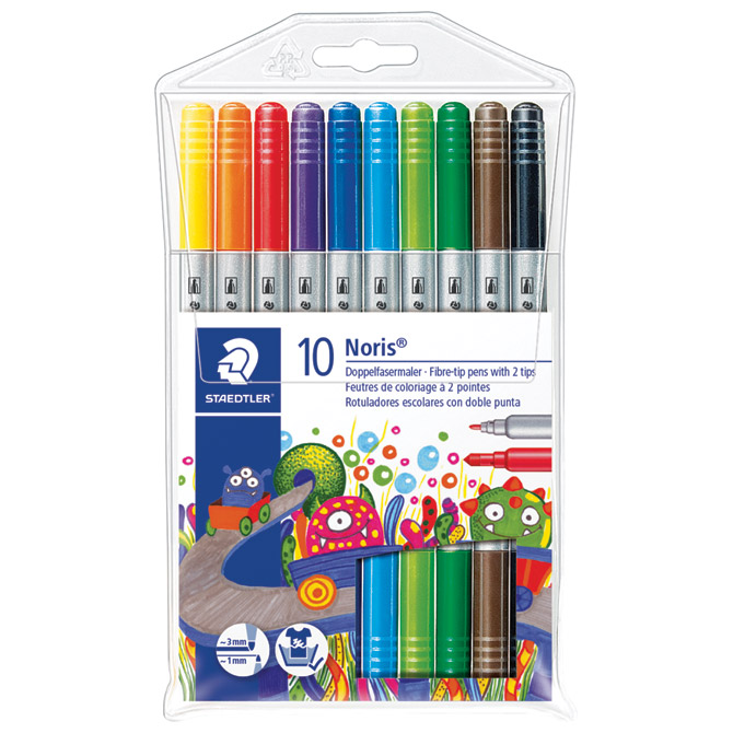 Flomaster školski  10boja obostrani Noris Staedtler 320NWP10