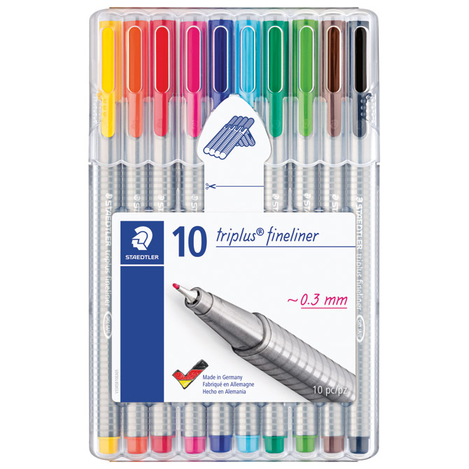 Flomaster fineliner 0,3mm Triplus Staedtler 334SB10 blister