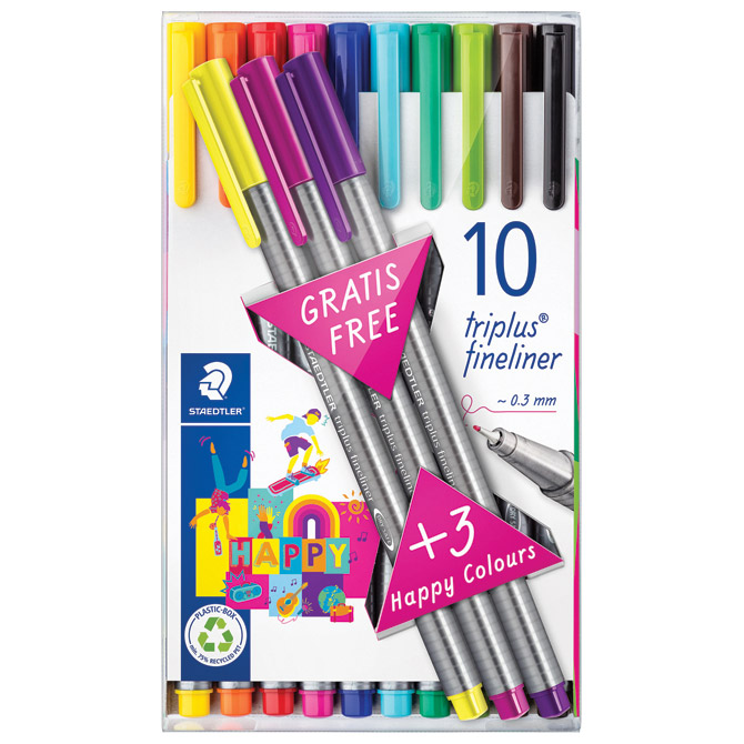 Flomaster fineliner 0,3mm 10+3 boja Triplus Staedtler 334TB13 blister