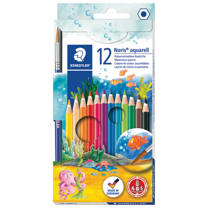 Boje drvene-vodene  12boja Noris Aquarell Staedtler 144 10NC12 blister
