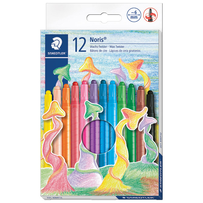 Boje voštane 12boja kartonska kutija okretne Noris club Staedtler 221 NWP12 blister