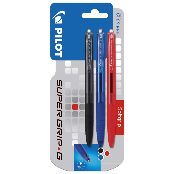 Olovka kemijska Super Grip G Retractable pk3 Pilot sortirano blister!!