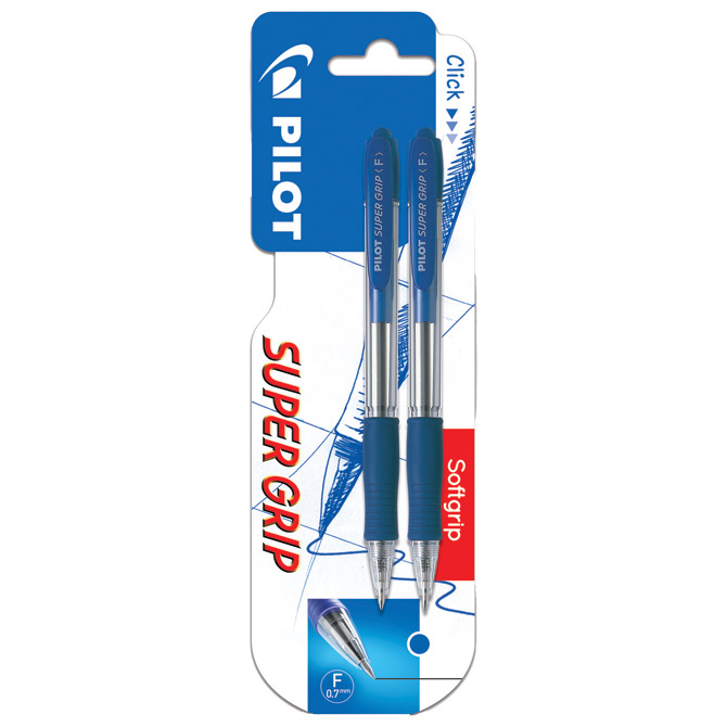 Olovka kemijska Super Grip pk2 Pilot BPGP-10R-F plava/plava blister