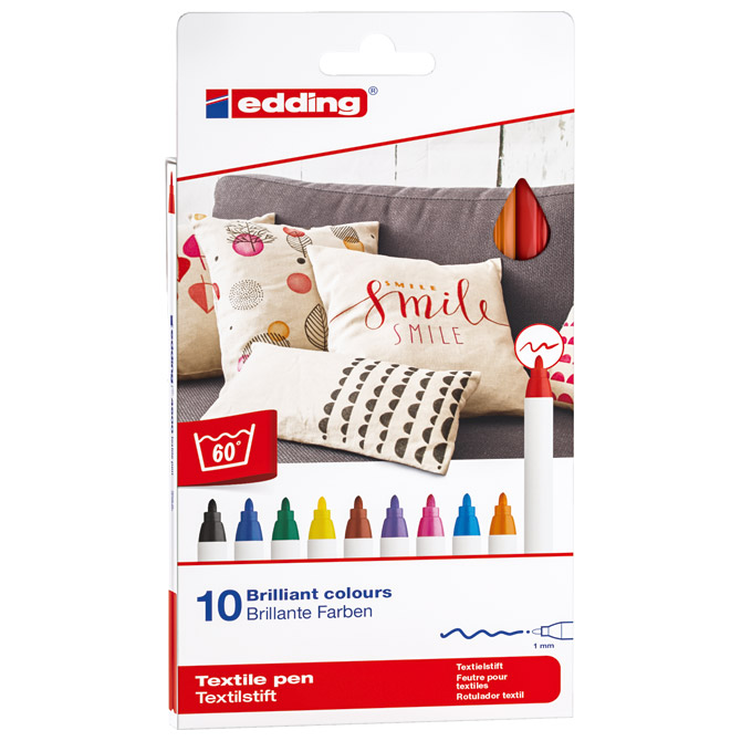 Marker za tekstil 1mm 10boja pk10 Edding 4600 blister