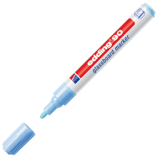 Marker za staklenu ploču 2-3mm Edding 90 svijetlo plavi