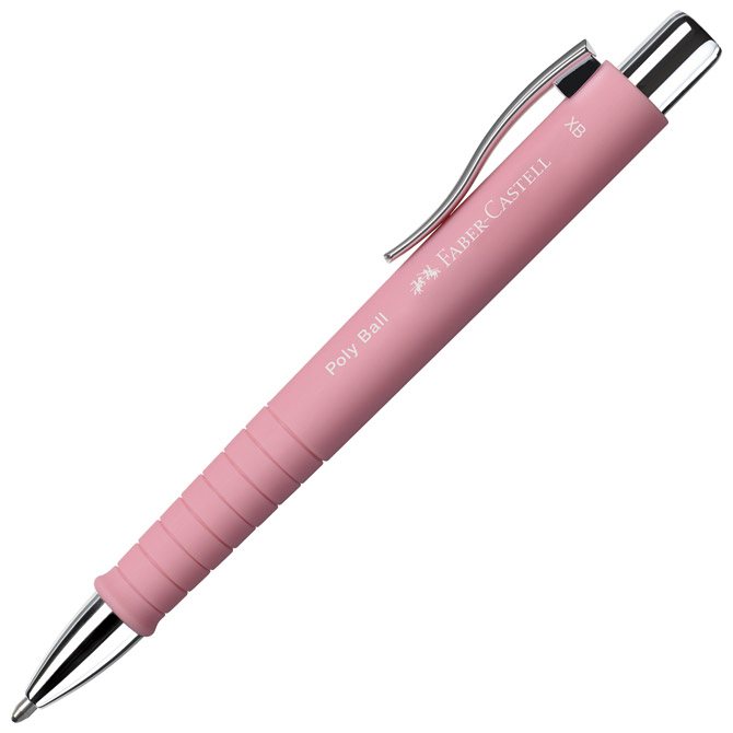 Olovka kemijska gumirana Poly Ball XB Faber-Castell 241127 pastelno roza