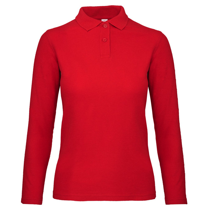 Majica dugi rukavi polo B&C ID.001 LSL/women 180g crvena 3XL