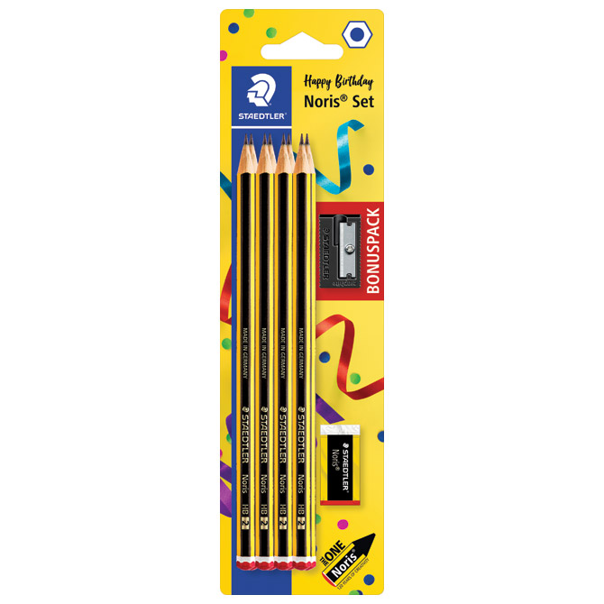 Olovka grafitna HB Noris anniversary pk8+gumica+šiljilo gratis Staedtler 120 SBK8P1 blister