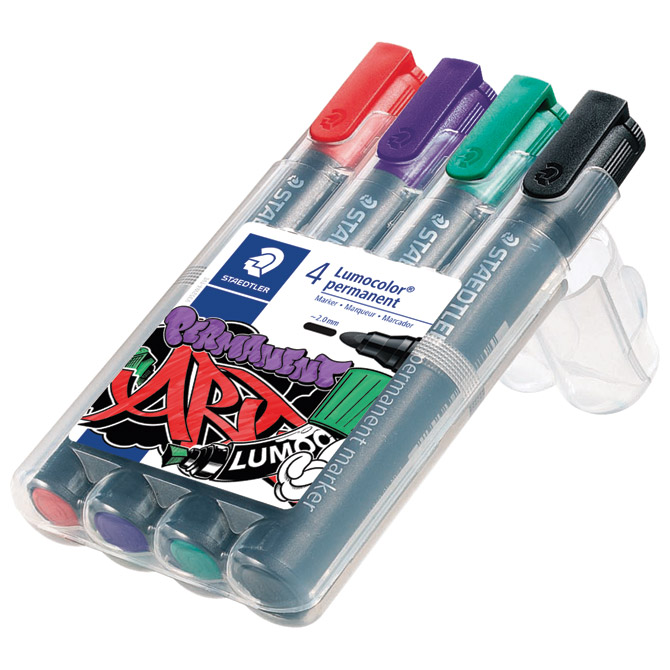 Marker permanentni 2mm pk4 Lumocolor Staedtler 352 WP4-1