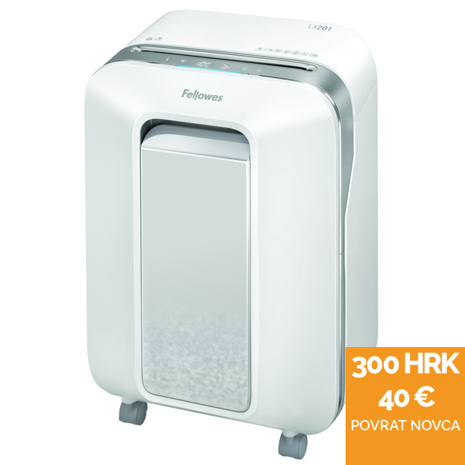 Uništavač dokumentacije  12 listova MicroCut  LX-201 Fellowes 5050101 bijeli