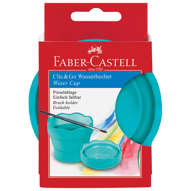 Čaša za tempere Clic&Go Faber-Castell 181580 tirkizna blister