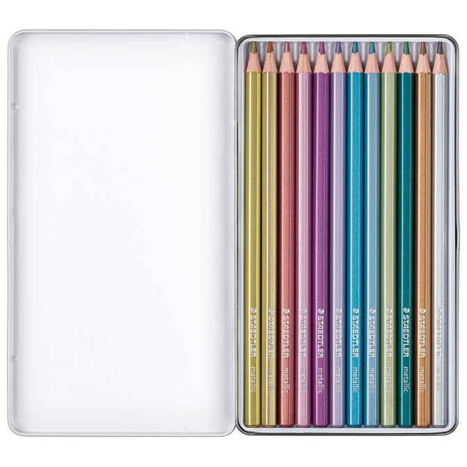 Boje drvene  12boja metalna kutija Metallic Design Journey Staedtler 146M M12 blister
