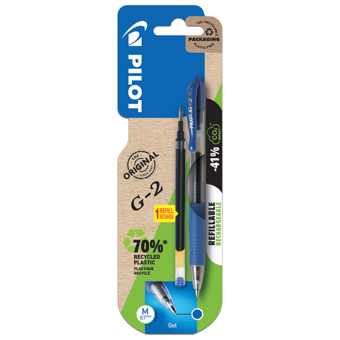 Roler gel grip 0,7mm G2 Pilot BL-G2-7 plavi + refil gratis blister - Black Friday