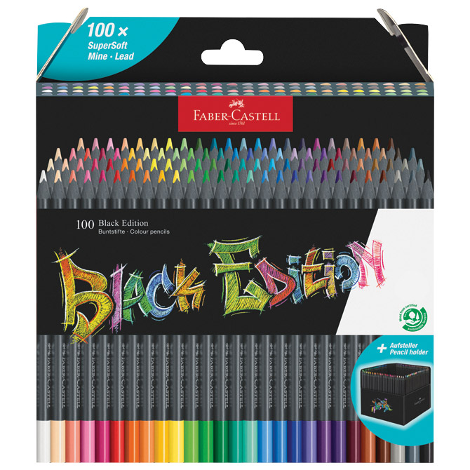 Boje drvene 100boja trokutaste Black Edition Faber Castell 116411 blister 