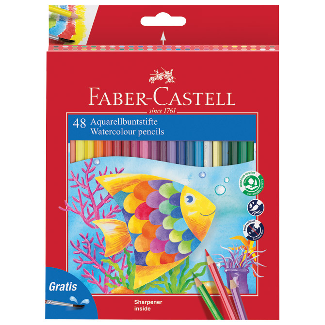 Boje drvene-vodene  48boja Aquarell Faber Castell 114448 blister