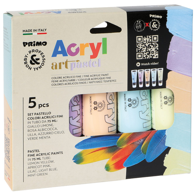 Boja akrilna  75ml pvc tuba 5boja Primo 4212TATM5PAST