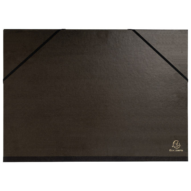 Mapa kartonska lakirana sa gumicom 32x45 cm(A3) Exacompta 548000E crna