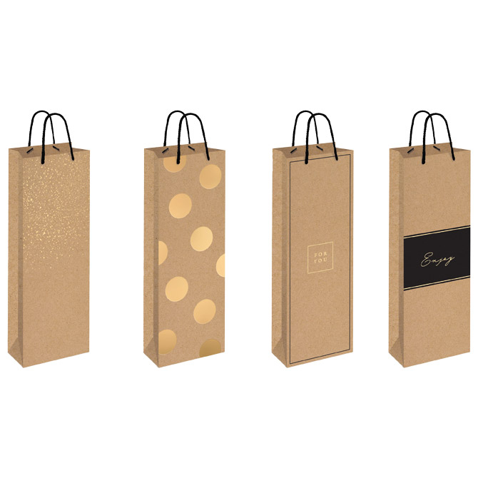 Vrećice ukrasne-boca 13x36x8 cm Kraft Interdruk sort