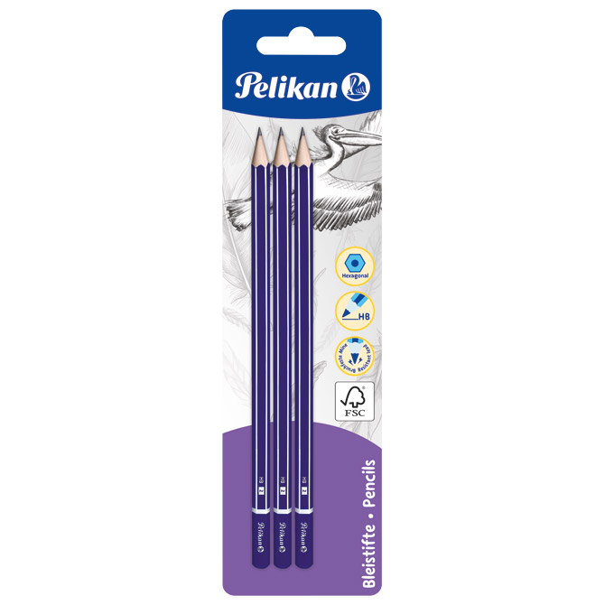 Olovka grafitna HB Standard pk3 Pelikan 978841 blister