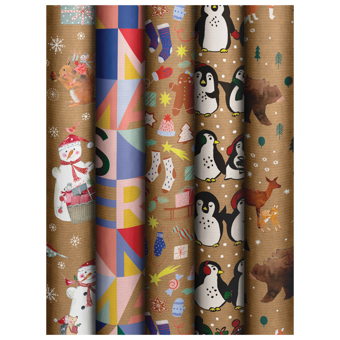 Papir ukrasni rola 70x500 cm Natur Xmas kids novogodišnji Stewo 1613 99