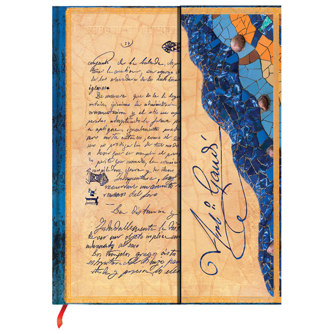 Notes 12,5x18 cm-midi crte  72L magnet Gaudi The Manuscript of Reus Paperblanks PB9780-8