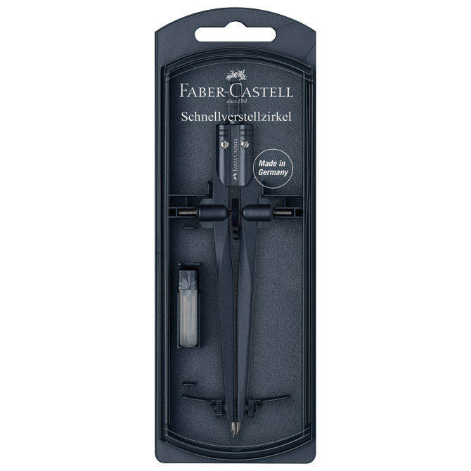 Šestar s preciznim podešavanjem + mine Stream Faber Castell 174545 tamno plavi blister