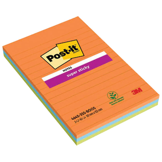 Blok samoljepljiv sa crtama 101x152 mm 45L Post-it Super Sticky 3M.4645 3SSAN