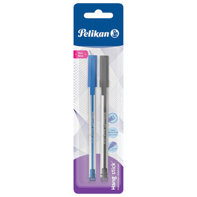 Olovka kemijska Stick K86 pk2 Pelikan 820899 crna/plava blister