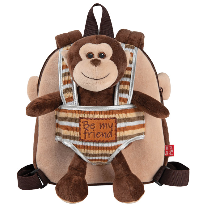 Ruksak mini obostrani s odvojivim plišancem Max Monkey Perletti 13031