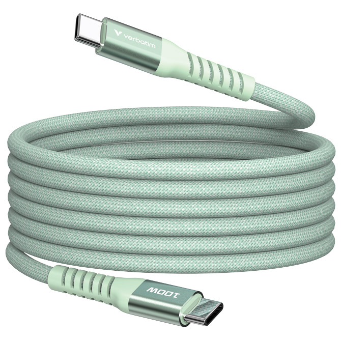 Kabel magnetski USB-C na USB-C 100W 120 cm Verbatim 31855 zeleni